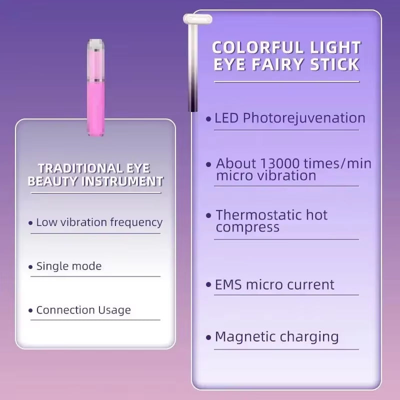 Electric Eye Dark Circles Fairy Stick Microcurrent 4 in 1 EMS Light Therapy Skin Care Tool Massage Stick Eye Massager Wand